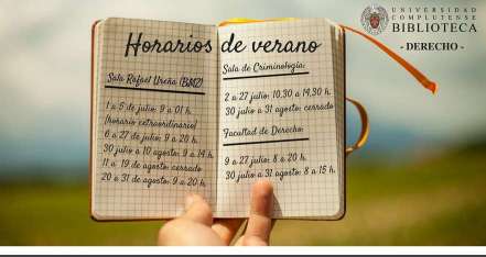 Horario de verano de la Biblioteca de Derecho